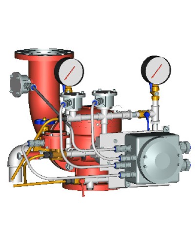 Узел управления с комбинированным приводом взрывозащищенный Спецавтоматика УУ-Д150/1,2(Р,Э24, ГО,07)-ВФ.УЗ.1 в Орле Устройства пуска водяного пожаротушения Pintop.ru