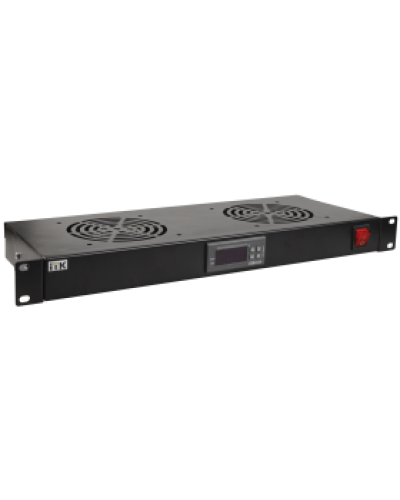 ITK Модуль вентил. 1U с цифр. термостатом 2 вент. черный (FM05-1U2TS-R) в Орле Вентиляторные модули Pintop.ru