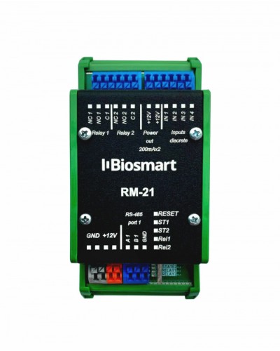 Релейный модуль BioSmart RM-21 OSDP в Орле Контроллеры СКУД BioSmart Pintop.ru