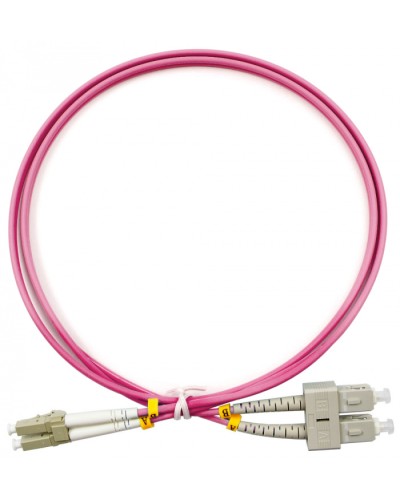 Шнур оптический duplex LC-SC 50/125 mm OM4 1м LSZH Cabeus FOP-50-OM4-LC-SC-1m в Орле Патч-корды оптические Pintop.ru