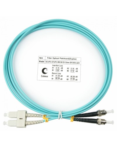 Шнур оптический duplex SC-ST 50/125 mm OM3 2м LSZH Cabeus FOP-50-SC-ST-2m в Орле Патч-корды и пигтейлы Pintop.ru