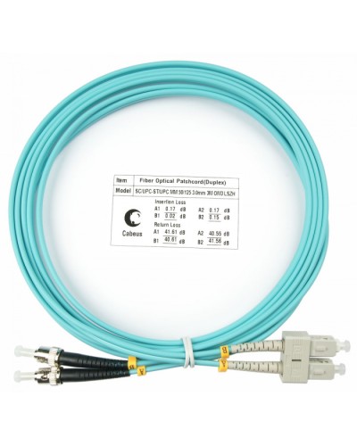 Шнур оптический duplex SC-ST 50/125 mm OM3 3м LSZH Cabeus FOP-50-SC-ST-3m в Орле Патч-корды и пигтейлы Pintop.ru