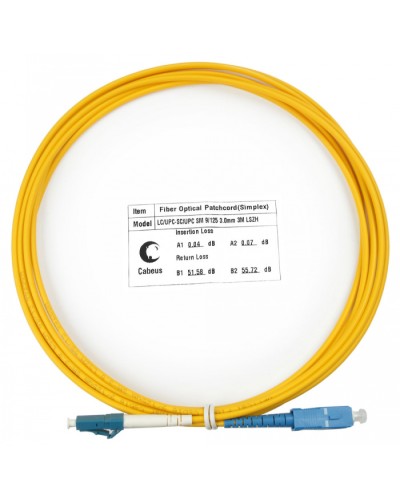 Шнур оптический simplex LC-SC 9/125 SM 3 м LSZH Cabeus FOP(s)-9-LC-SC-3M в Орле Патч-корды оптические Pintop.ru