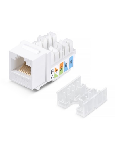 Вставка Keystone Jack RJ-45, категория 5e, заделка 110 тип, белая, со стяжкой Cabeus KJ-RJ45-Cat.5e-90-SW в Орле Модули Keystone Pintop.ru