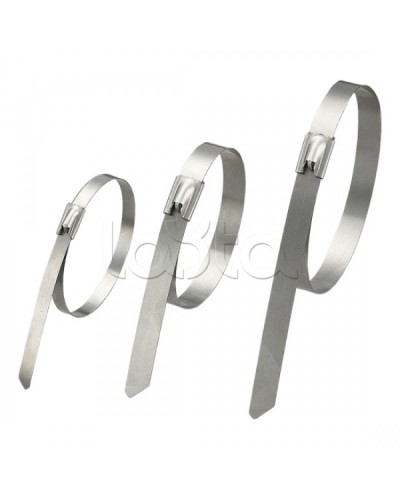 Стяжка неразъемная стальная, коррозионно-стойкая (нержавеющая сталь 304L), 200x4.6x0.3мм, (100 шт) в Орле Стяжки-хомуты Pintop.ru