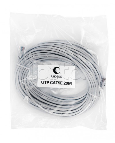 Шнур коммутационный 2xRJ-45/8P8C U/UTP кат.5е (20 м) Cabeus PC-UTP-RJ45-Cat.5e-20m в Орле Патчкорды (медные) Pintop.ru