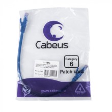 Патч-корд U/UTP, кат. 6, 2xRJ45/8p8c, неэкран, синий, LSZH, 0.3м Cabeus (PC-UTP-RJ45-Cat.6-0.3m-BL-LSZH)