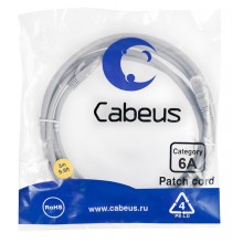Шнур коммутационный 2xRJ-45/8P8C U/UTP кат.6a (3 м) Cabeus PC-UTP-RJ45-Cat.6a-3m-LSZH