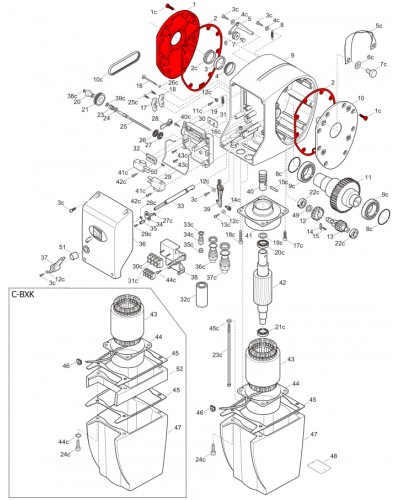 Правая крышка редуктора C-BX Came 119RICX026 в Орле Запчасти для шлагбаумов и автоматики Pintop.ru