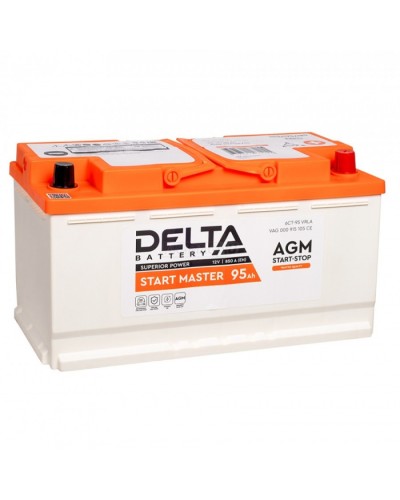 Аккумуляторная батарея 12 - 95 DELTA START MASTER 95 Ah AGM в Орле Электротехническое оборудование Pintop.ru