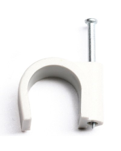 Скоба пластиковая с гвоздем, д.7 - 8мм DKC 51700 в Орле Крепеж Pintop.ru