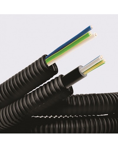 Электротруба ПНД гибкая гофр. д.16мм, цвет черный, с кабелем ВВГнг(А)-LS 3х1,5мм² РЭК ГОСТ+, 50м DKC 7L71650 в Орле Труба гофрированная Pintop.ru