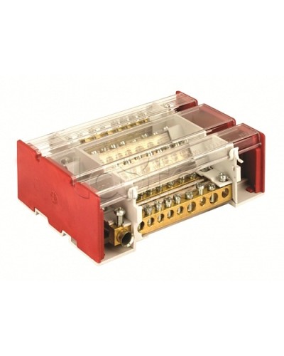 Блок распределительный на DIN рейку c выносной клеммой 4р 160А, 7х7мм 1х8мм 1х9мм 1х12мм DKC BD3160104 в Орле Аксессуары для стоек и шкафов Pintop.ru