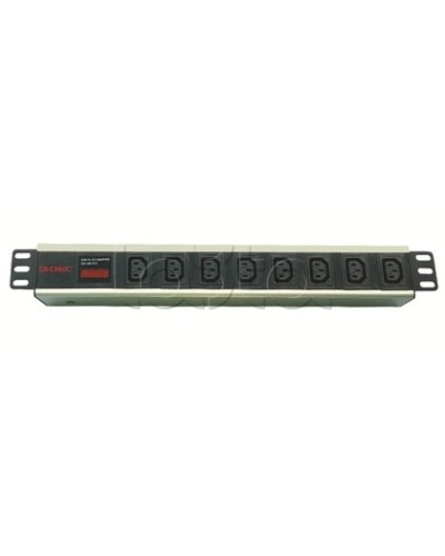 Блок распределения питания для 19 шкафов, 8 розеток IEC60320 С13, с амперметром DKC R519IEC8AMC14 в Орле Блоки розеток Pintop.ru