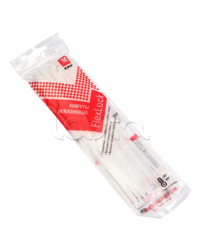 Хомут P6.6 стандартный (б), 2.5x200 (50шт) FlexLock PROxima EKF (plc-fl-ctsw-2.5x200-r) в Орле Стяжки-хомуты Pintop.ru