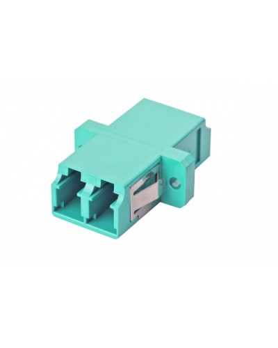 Оптический адаптер OM3, дуплекс LC, с фланцами, бирюзовый Eurolan (36A-30-2L-02AQ) в Орле Проходные адаптеры и розетки оптические Pintop.ru