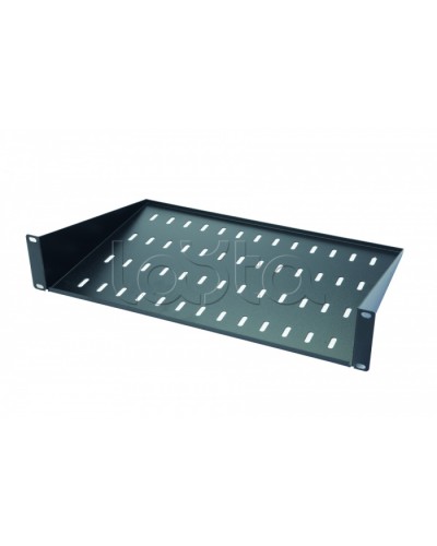 Полка стационарная 2U глуб. 300 мм Eurolan (60A-02-30-11BL) в Орле Полки для шкафов и стоек Pintop.ru