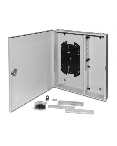 Бокс оптический универсальный настенный, от 8 до 32 портов (SC, duplex LC, ST, FC) Hyperline FO-WBX-4xSLT-W140H42-32UN-GY в Орле Кросс оптический Pintop.ru