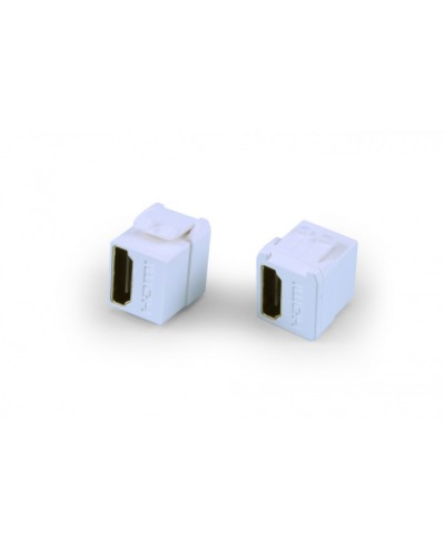 Вставка формата Keystone Jack с проходным адаптером HDMI (Type A), short body (18.2 мм), ROHS Hyperline (KJ1-HDMI-AS18-WH) в Орле Кроссы оптические Pintop.ru