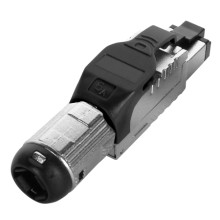 Разъем полевой оконцовки RJ-45 Hyperline (PLUE-8P8C-S-C6A-SH-BK)