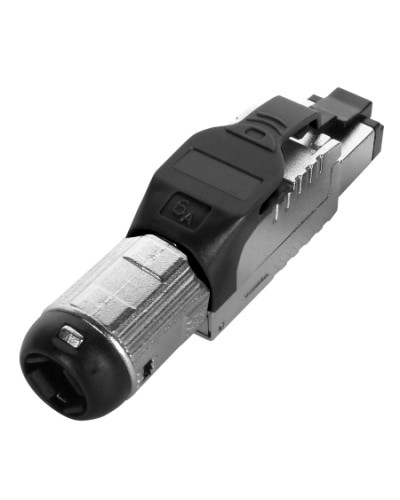 Разъем полевой оконцовки RJ-45 Hyperline (PLUE-8P8C-S-C6A-SH-BK) в Орле Патч-корды и пигтейлы Pintop.ru