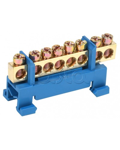 Шина нулевая изолированная с одним угловым изолятором ШНИ-6x9-8-С-С IEK (YNN10-69-8P-K07) в Орле Клеммные колодки Pintop.ru