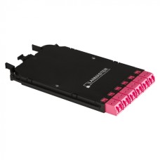 Компактная MPO кассета OM4, 12xLC, тип B, низкие потери, черная LANMASTER (LAN-MCCB-1M-12LC/OM4)