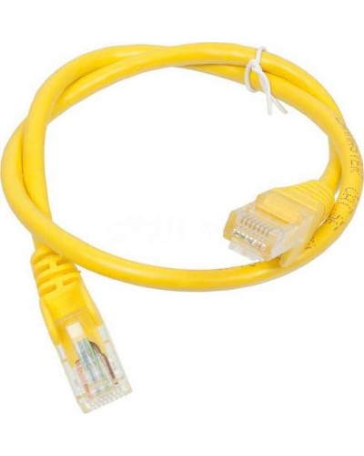 Патч-корд RJ45 - RJ45, 4 пары, UTP, категория 5е, 0.5 м, желтый, LSZH LANMASTER LAN-PC45/U5E-0.5-YL в Орле Патч-корды и пигтейлы Pintop.ru