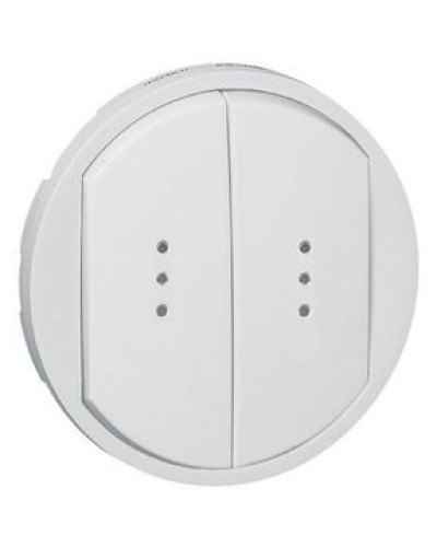 Лицевая панель для выключателя двойного с индикацией белый Celiane Legrand 068004 в Орле Аксессуары для кабель-канала Pintop.ru