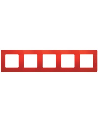 Рамка 5 постов Etika красный Legrand 672535 в Орле Аксессуары для кабель-канала Pintop.ru