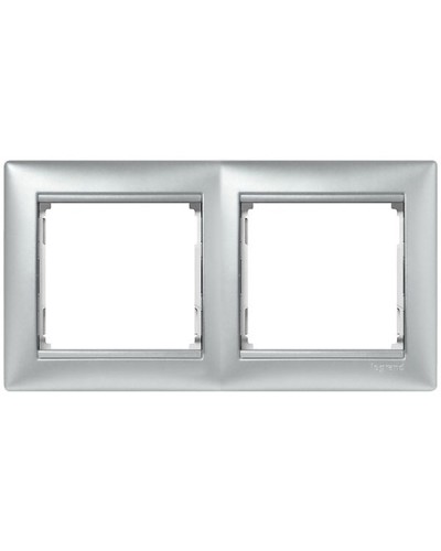 Рамка 2 поста горизонтальный монтаж алюминий Valena Legrand 770152 в Орле Аксессуары для кабель-канала Pintop.ru