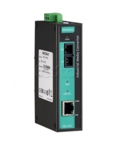 Медиаконвертер Ethernet 10/100BaseTX в 100BaseFX (SC) с расширенным диапазоном температур Moxa IMC-21A-S-SC-T в Орле Медиаконвертеры Pintop.ru