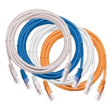 Шнур коммутационный NETLAN U/UTP 4 пары, Кат.5е (Класс D), 100МГц, 2хRJ45/8P8C, T568B, заливной, многожильный, BC (чистая медь), PVC нг(B), синий, 1м, уп-ка 10шт. NETLAN EC-PC4UD55B-BC-PVC-010-BL-10