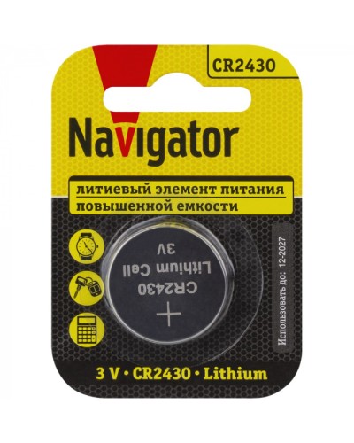 Элемент питания Navigator 93 828 NBT-CR2430-BP1 в Орле Электротехническое оборудование Pintop.ru