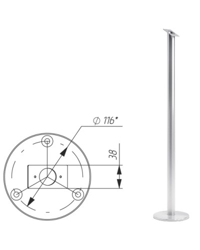 Стойка d32 (антик серебро) Oxgard в Орле Ограждения Pintop.ru
