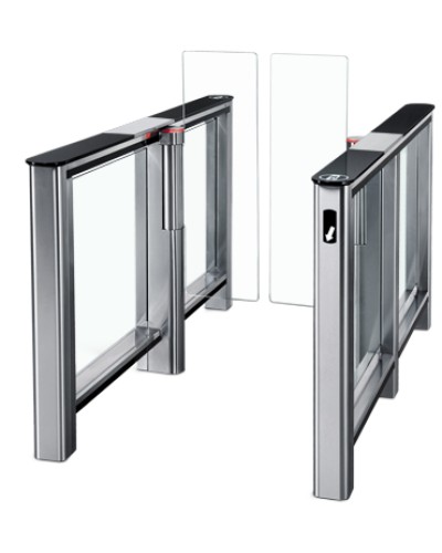 Турникет PERCo-ST-01 с крышками из закал. стекла с центральной вставкой из нерж. стали со створками Створки шириной 300 в Орле Турникеты Pintop.ru