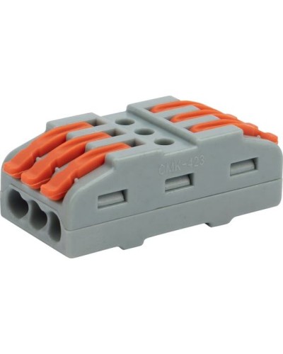 Клемма соединительная многоразовая проходная 3 полюса, серая (25 шт./уп.) REXANT (07-6263-3) в Орле Монтажные материалы Pintop.ru