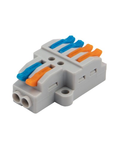Разветвительная клемма СМК 2x2 2 полюса с монтажной площадкой 1 ввод 2 вывода (5 шт/уп) Rexant (07-5235-05) в Орле Клеммные колодки Pintop.ru