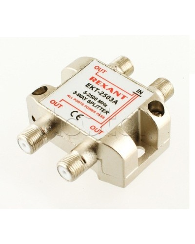 Делитель телевизионный ТВх3 под F разъём 5-2500 МГц СПУТНИК (10шт/уп) REXANT 05-6202 в Орле Системы видеонаблюдения Pintop.ru