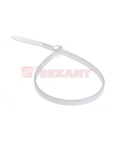 Хомут-стяжка нейлоновый 4х200 мм белый (100шт/уп) REXANT 07-0200 в Орле Стяжки-хомуты Pintop.ru