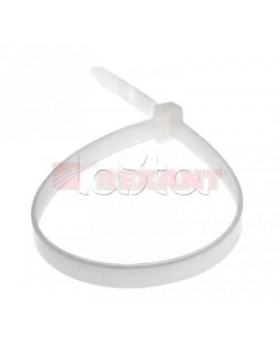 Хомут-стяжка нейлоновый, многоразовый 8x300 мм СКМ-300 белый (100шт/уп) REXANT 07-0309 в Орле Стяжки-хомуты Pintop.ru