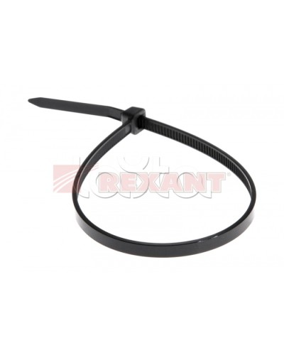 Хомут-стяжка нейлоновый 5х350 мм чёрный (100шт/уп) REXANT 07-0351 в Орле Стяжки-хомуты Pintop.ru