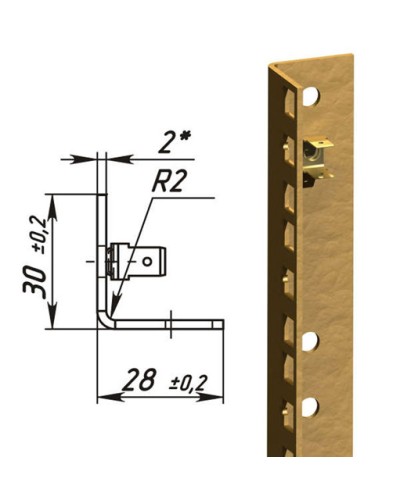 Направляющие L-образные для шкафов 24U (2 шт/уп.) TLK TLK-VNS2-L-24U в Орле Полки для шкафов и стоек Pintop.ru