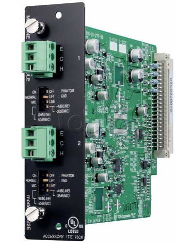 Модуль микрофонных / линейных входов (моно, 20 бит) TOA D-922E в Орле Системы оповещения и трансляции TOA Pintop.ru