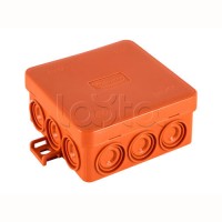 JBL085 Коробка огн. E110, о/п 85х85х38мм, без галогена, 12 вых., IP55, 5P, (0,15-2,5 мм2), цвет оранж. Экопласт (43165HF)