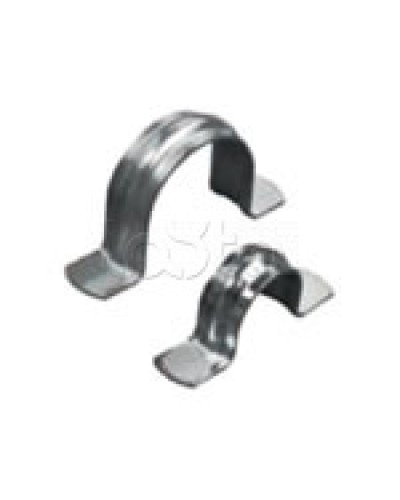 Скоба оцинкованная двухлапковая без монтажного отверстия, для трубы D63мм (1уп = 50шт) Экопласт (43661) в Орле Держатели, клипсы, скобы Pintop.ru