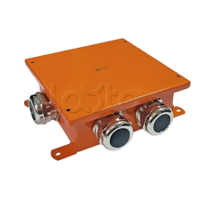 SMB120 Коробка металлическая, огн. E-110,о/п 120х120х60, 1 метал. гермоввод 14-22мм. + 3 метал. заглушки, IP66, 10P, (1,5-10 мм2), цвет оранж. Экопласт (56364E)