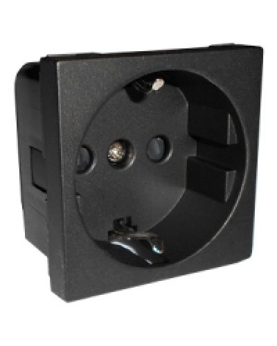 Розетка с заземляющими контактами и защитными шторками, (черный бархат) LK45 Экопласт (851408) в Орле Аксессуары для кабель-канала Pintop.ru