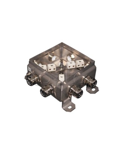 Коробка монтажная огнестойкая Гефест КМ-О (12к*6,0)-IP66 1212нерж, 8 вводов 123х123х60 в Орле Распределительные коробки Pintop.ru