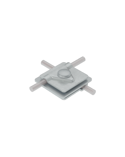 Универсальный соединитель для прутка Ø 5-10 мм с 3 пластинами 40х40 мм CU КМ-Профиль (3USM-D5-10 CU) в Орле Аксессуары для лотков Pintop.ru